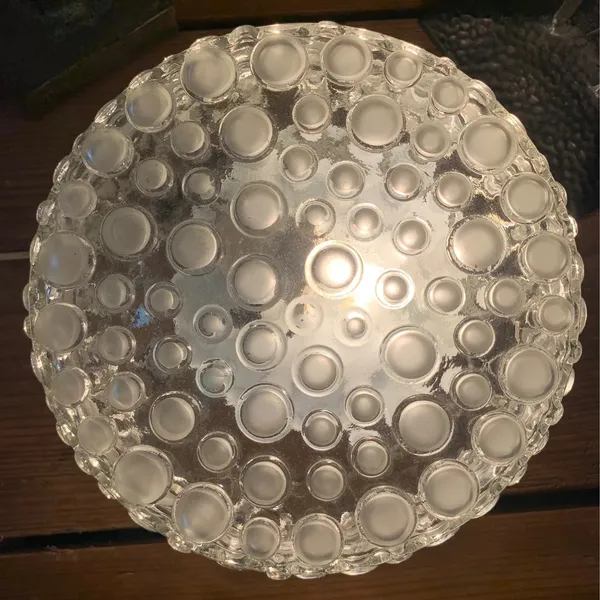 Plafonnier en verre bulle givré 1970