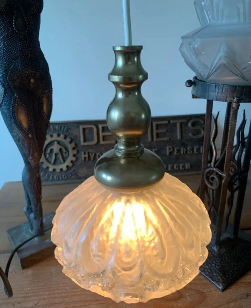 Baladeuse en verre bi-texture années 70