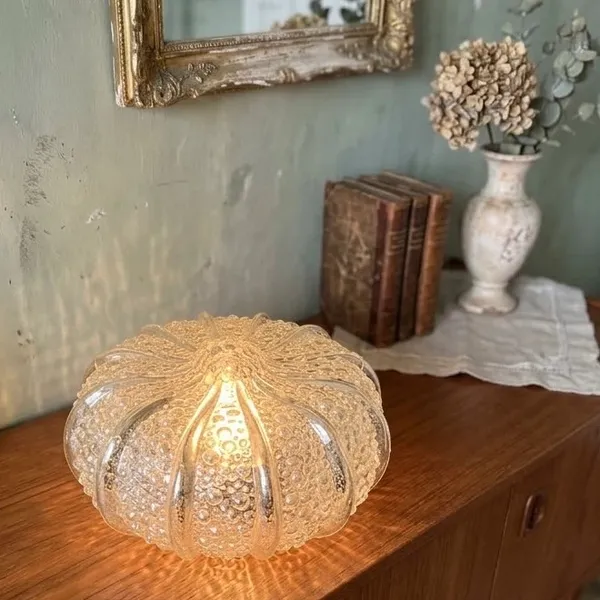 Plafonnier verre bullé oursin 1965/70