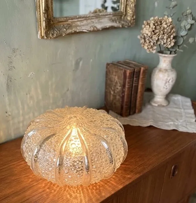 Plafonnier verre bullé oursin 1965/70