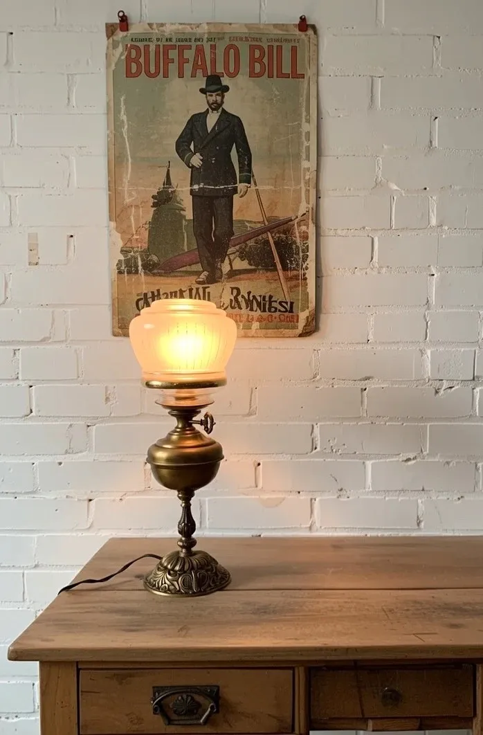 Lampe à poser pied laiton années 50