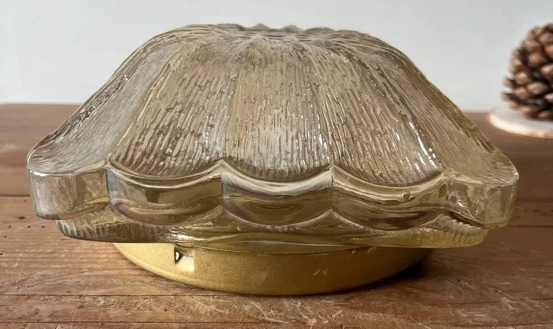 Plafonnier verre ambré années 70 — vue 2