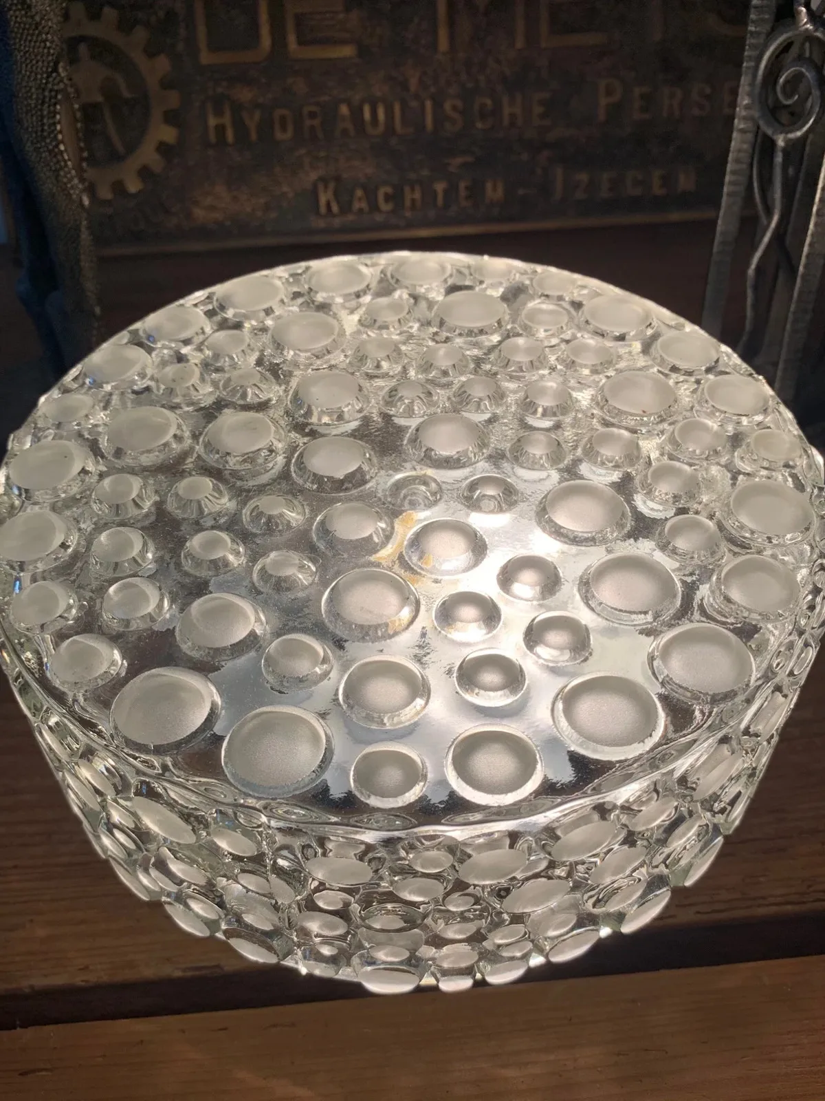 Plafonnier en verre bulle givré 1970 — vue 3