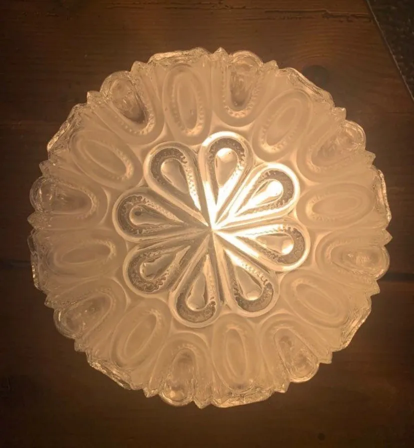 Plafonnier en verre givré et transparent 1970 — vue 3