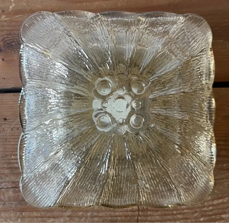 Plafonnier verre ambré années 70 — vue 3