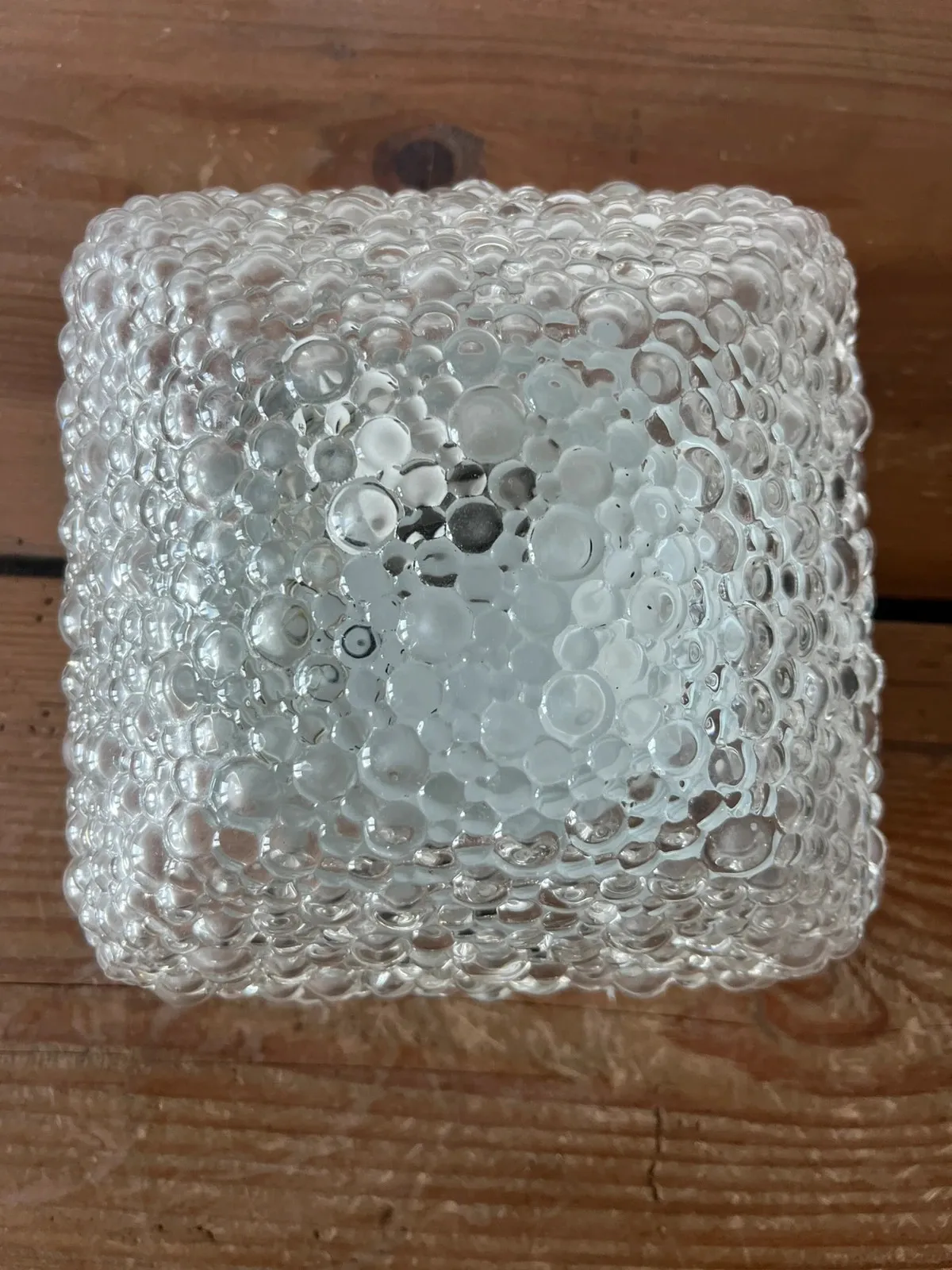 Plafonnier verre bullé années 70 — vue 3