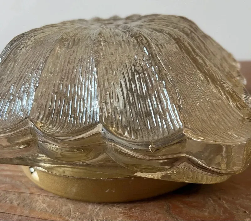 Plafonnier verre ambré années 70 — vue 4