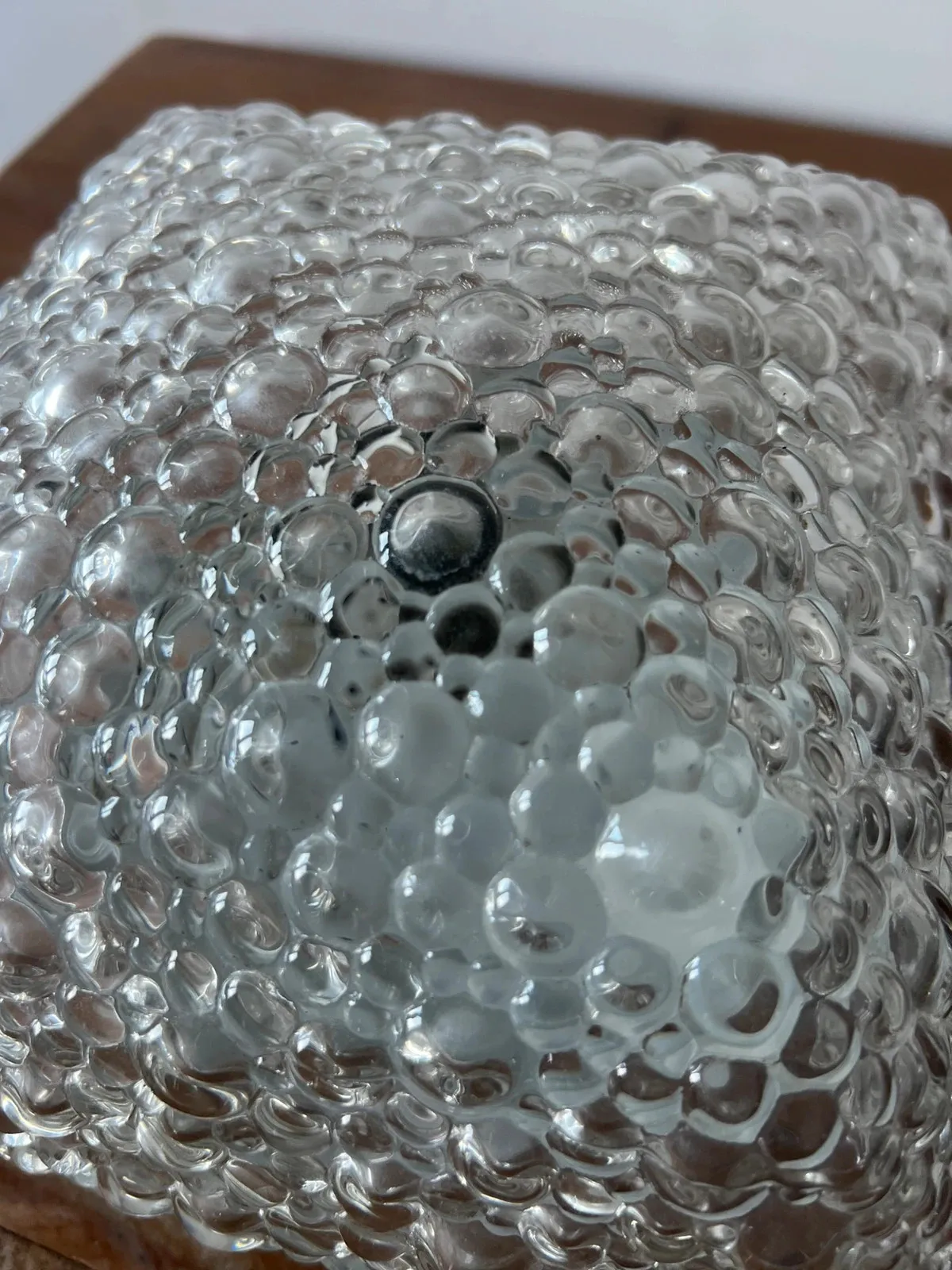 Plafonnier verre bullé années 70 — vue 5