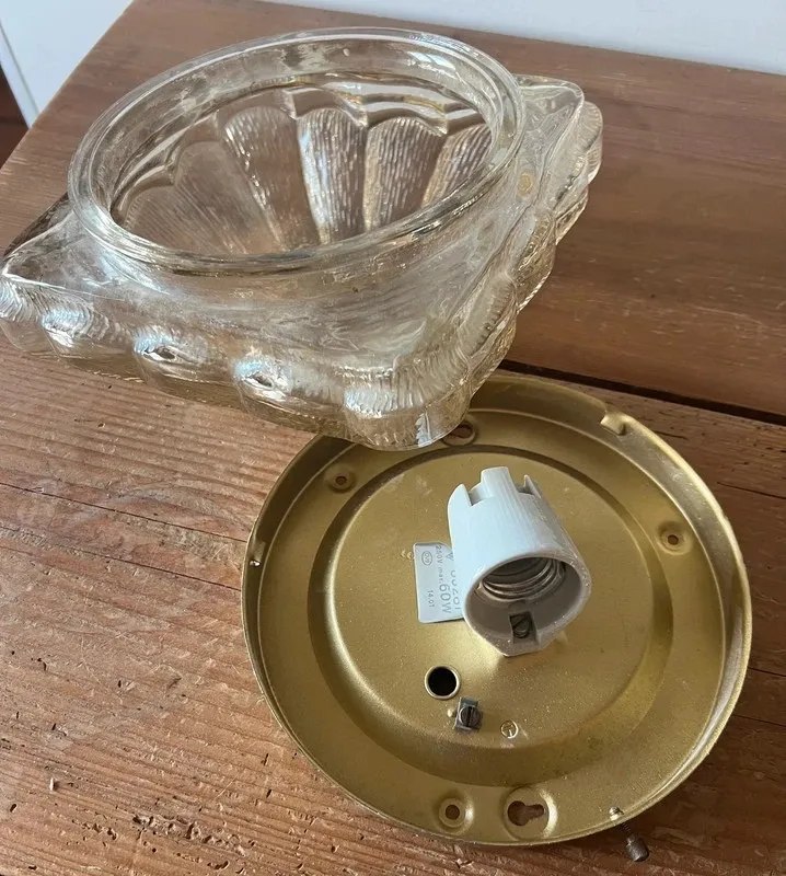 Plafonnier verre ambré années 70 — vue 6