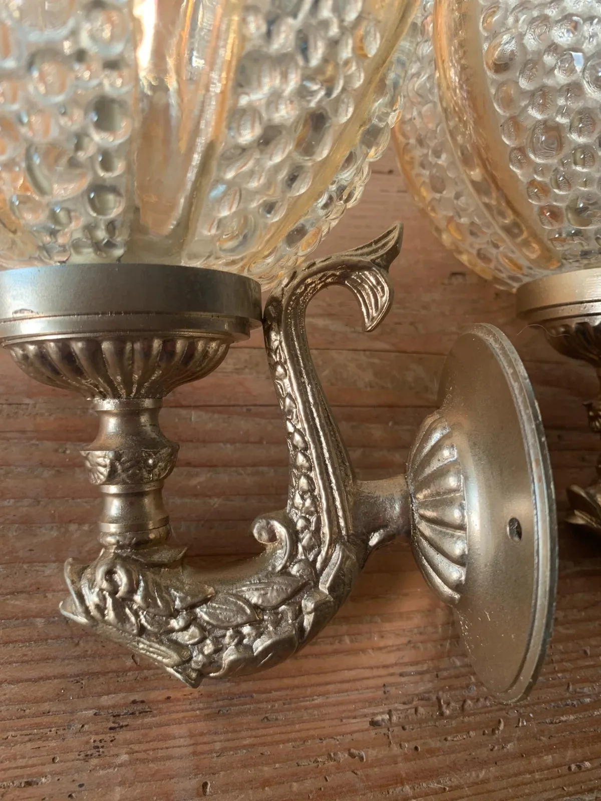 Paire d'appliques Helena Tynell globe oursin en verre bullé 1960 — vue 6