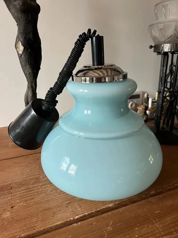 Suspension opaline bleue années 70 — vue 6