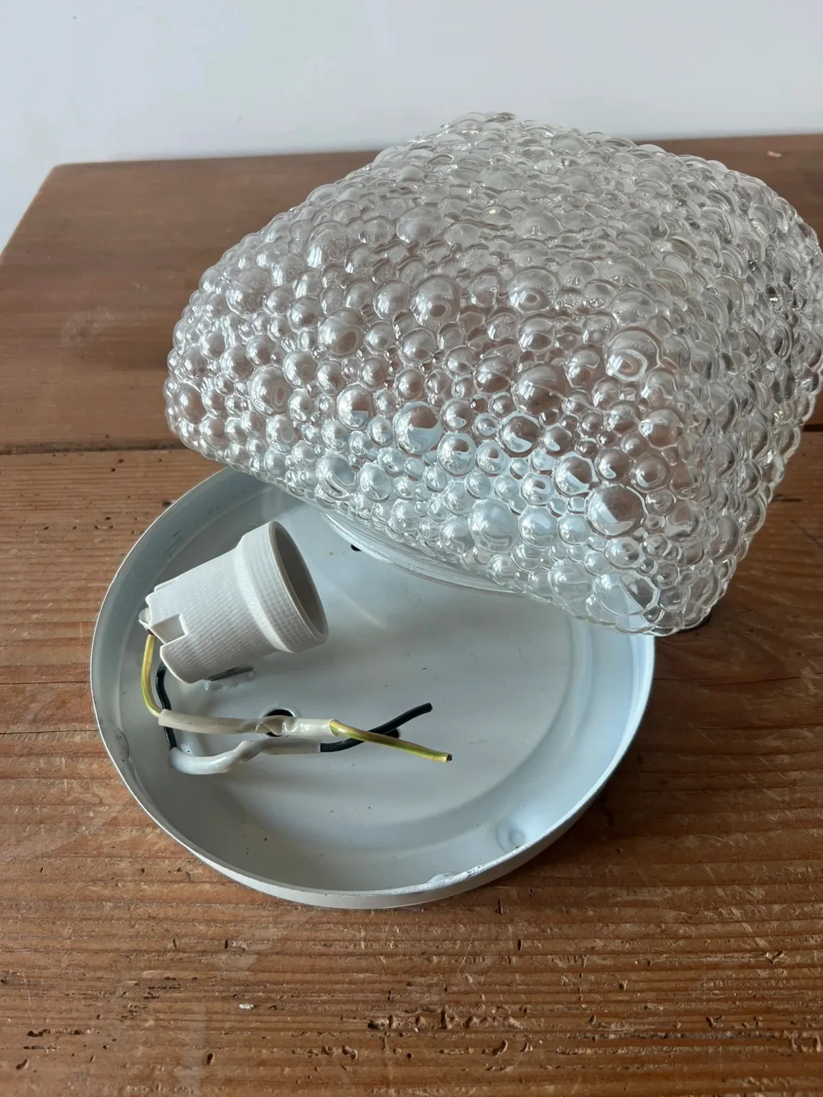 Plafonnier verre bullé années 70 — vue 8