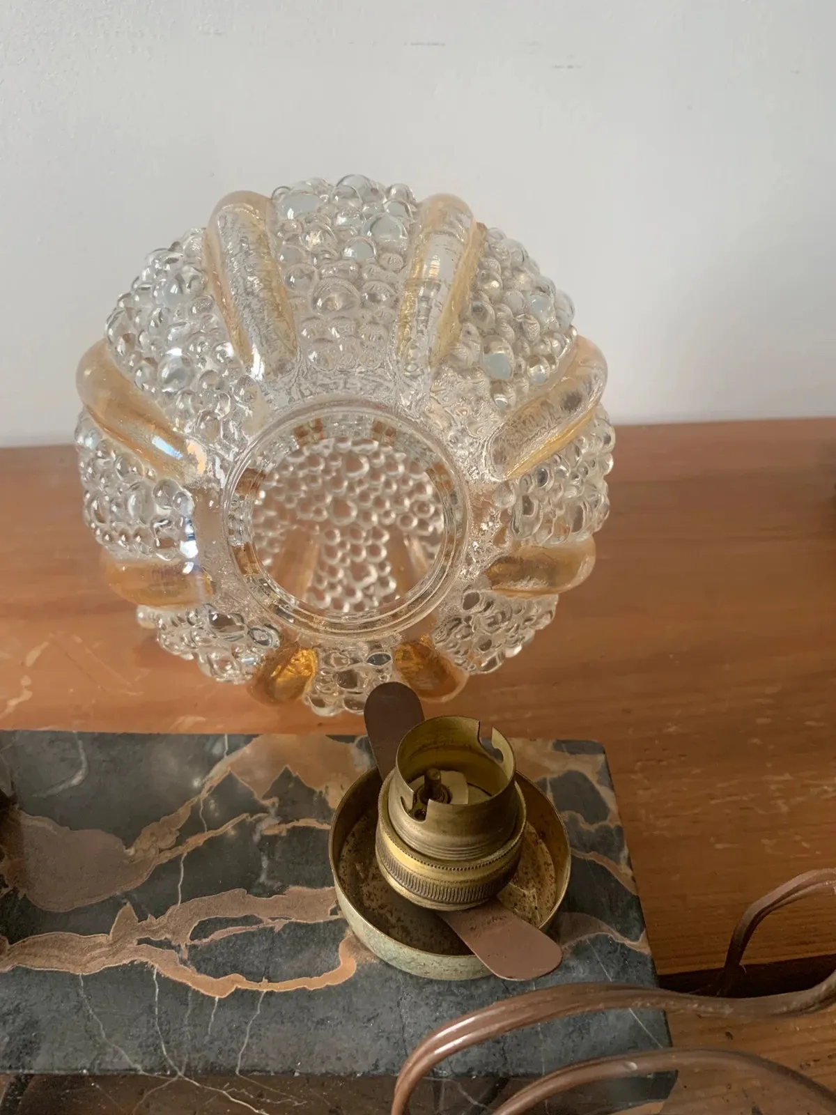 Lampe à poser art déco otarie en régule et globe oursin Helena Tynell — vue 8