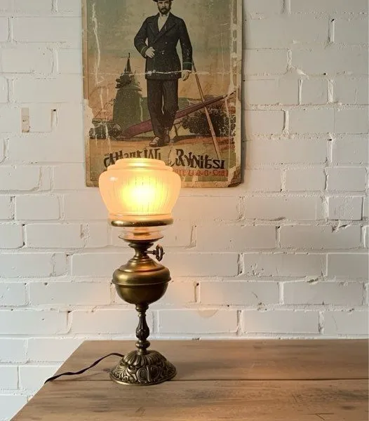 Grande lampe bronze années 50