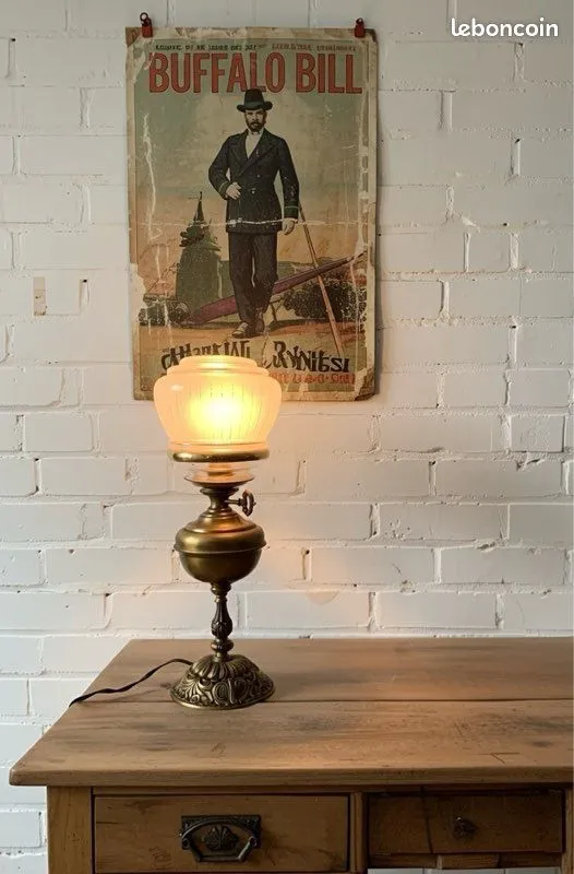 Grande lampe bronze années 50